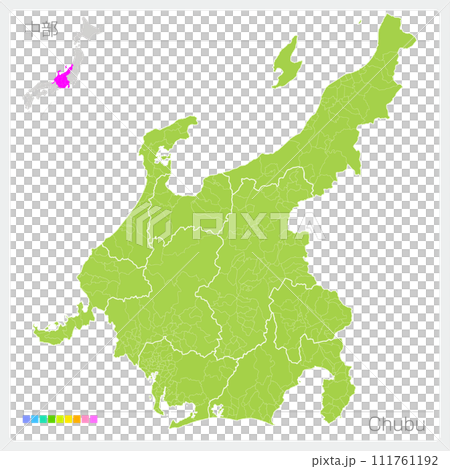 中部地圖，中部（綠色） 111761192