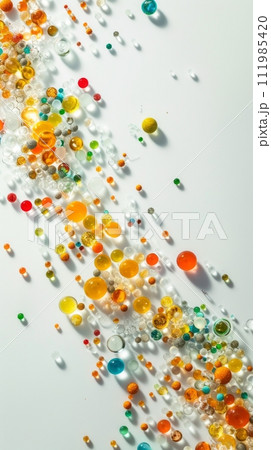 AI-generated content. Bright abstract colorful background with colorful drops 111985420