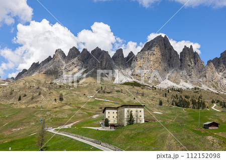 Passo Gardena in the Dolomites of Italy 112152098