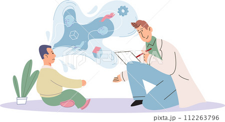 Talk therapy vector illustration. The talk therapy metaphor paints picture conversation as powerful tool for healing and transformation Consultation with mental health professionals offers valuable 112263796