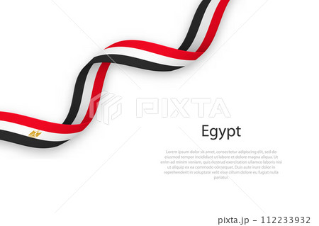 Waving ribbon with flag of Egypt 112233932