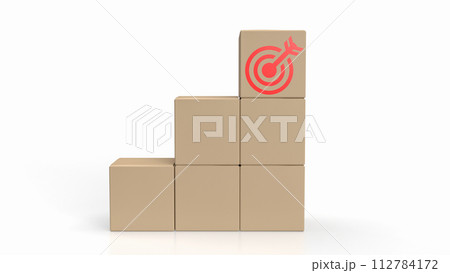 The target icons on paper box for Business concept 3d rendering. 112784172