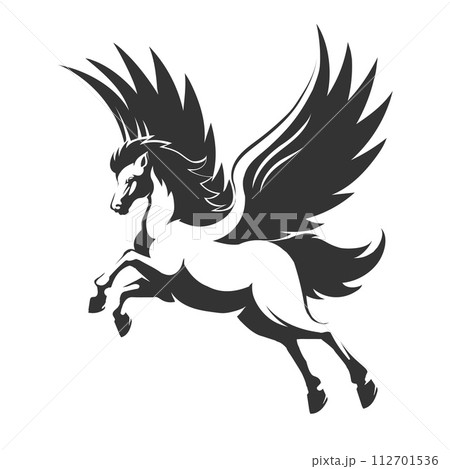 Hand drawn winged horse 112701536