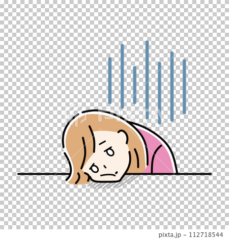 Illustration of a depressed woman 112718544