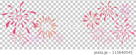 Red fireworks background illustration hand-drawn 113640545