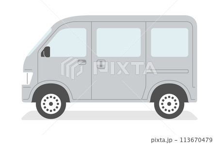 軽ワゴン車・横向きイラスト素材 113670479