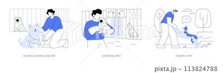 Adopting a pet isolated cartoon vector illustrations se 113824788