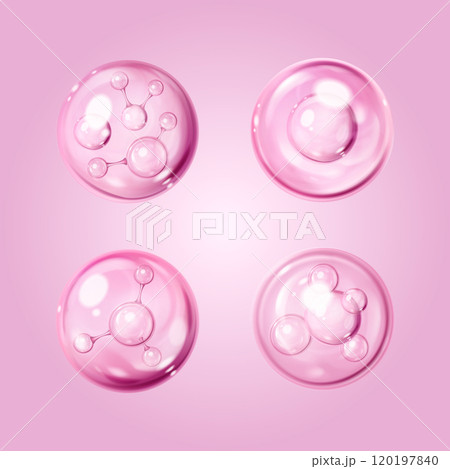 3d skin serum drop. Pink collagen water or oil 120197840