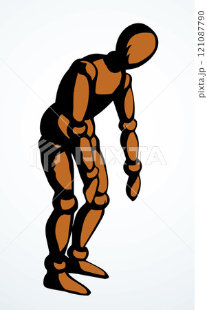 Man is a puppet. Vector drawing 121087790