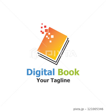 technology modern digital book logo vector icon illustration design template 121005346