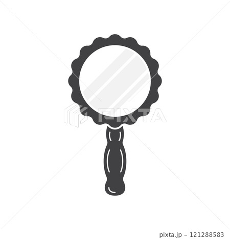 Mirror icon in flat style. Hand mirror glass vector illustration on isolated background. Fashion sign business concept. 121288583