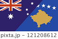 Flag of Australia and Kosovo. Two Flag Together. Political relations 121208612