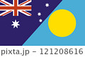 Flag of Australia and Palau. Two Flag Together 121208616