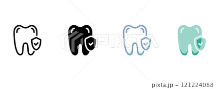 Simple vector icon on a theme tooth 121224088