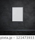 Blank Picture Frame on Dark Wall 121473933