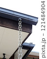 Japanese house rain gutter. Rain chains 121484904