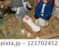 Christmas nativity scene Creche with Joseph Mary, Jesus 121702452