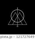 White triangle with alchemical symbols for meditative art. 121727649