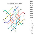 Metro stations and plan of subway with. Fictional metro map of underground. Layout of public passenger transport. Vector 121853075