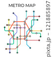 Metro stations and plan of subway with. Fictional metro map of underground. Layout of public passenger transport. Vector 121885897