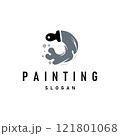 illustration design logo paint brush liquid paint colorful and unique premium symbol icon 121801068