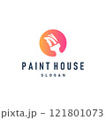 illustration design logo paint brush liquid paint colorful and unique premium symbol icon 121801073