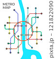 Metro stations and plan of subway with. Fictional metro map of underground. Layout of public passenger transport. Vector 121822090