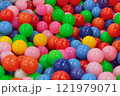 Dry pool with colored balls for children 121979071