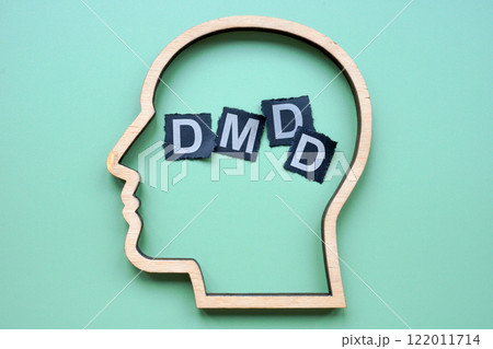 Head with DMDD Disruptive mood dysregulation disorder abbreviation. 122011714