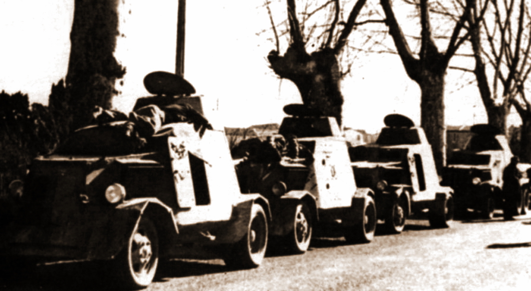 A column of UNL-35s after crossing the French border.