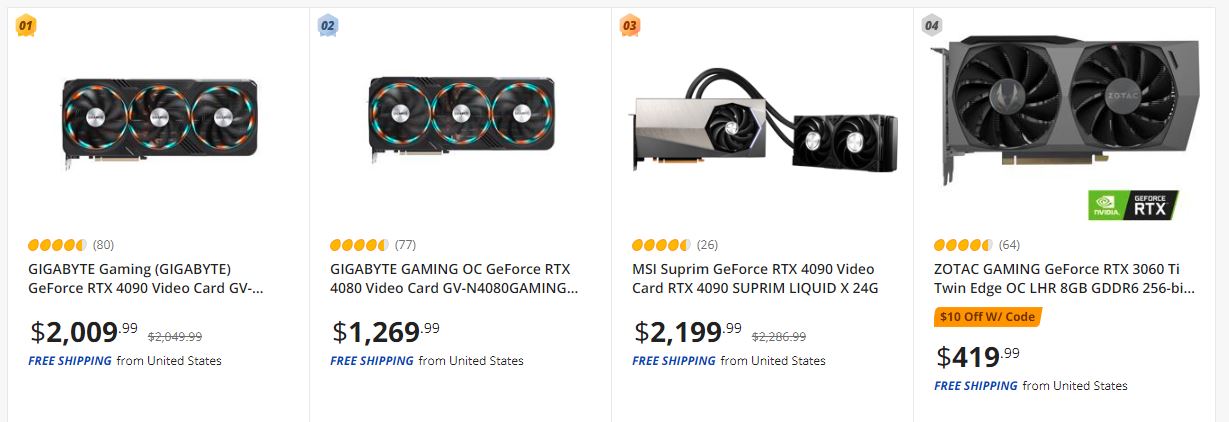 Nvidia RTX 4090 Newegg Best Selling