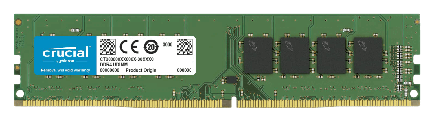 A stick of Crucial RAM