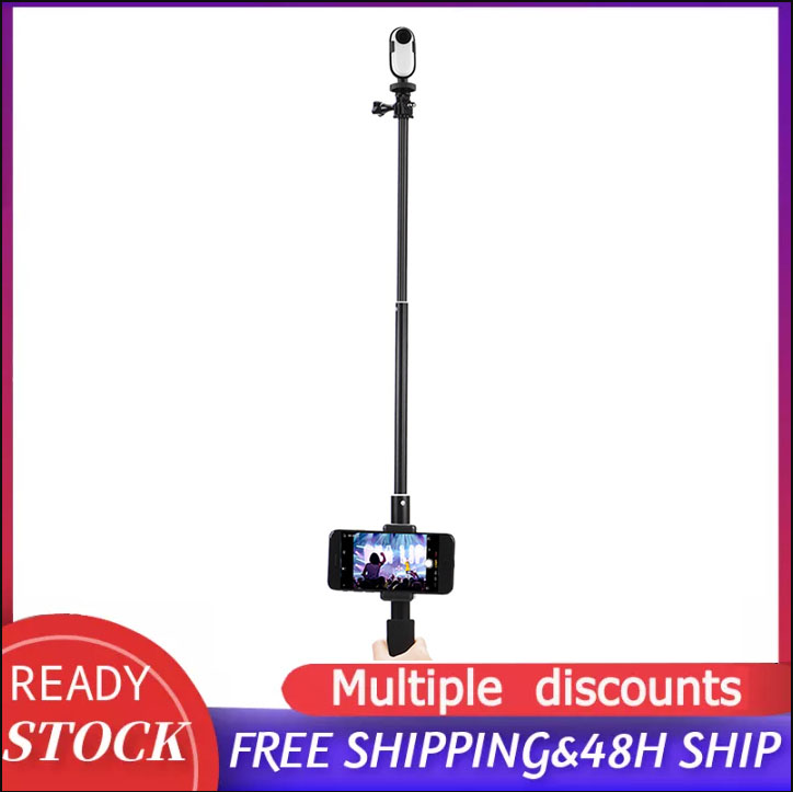 Extendable Monopod 30-93.5cm Selfie Stick Adjustable for Insta360 GO 2 Camera Frame Accessories with Phone Bracket