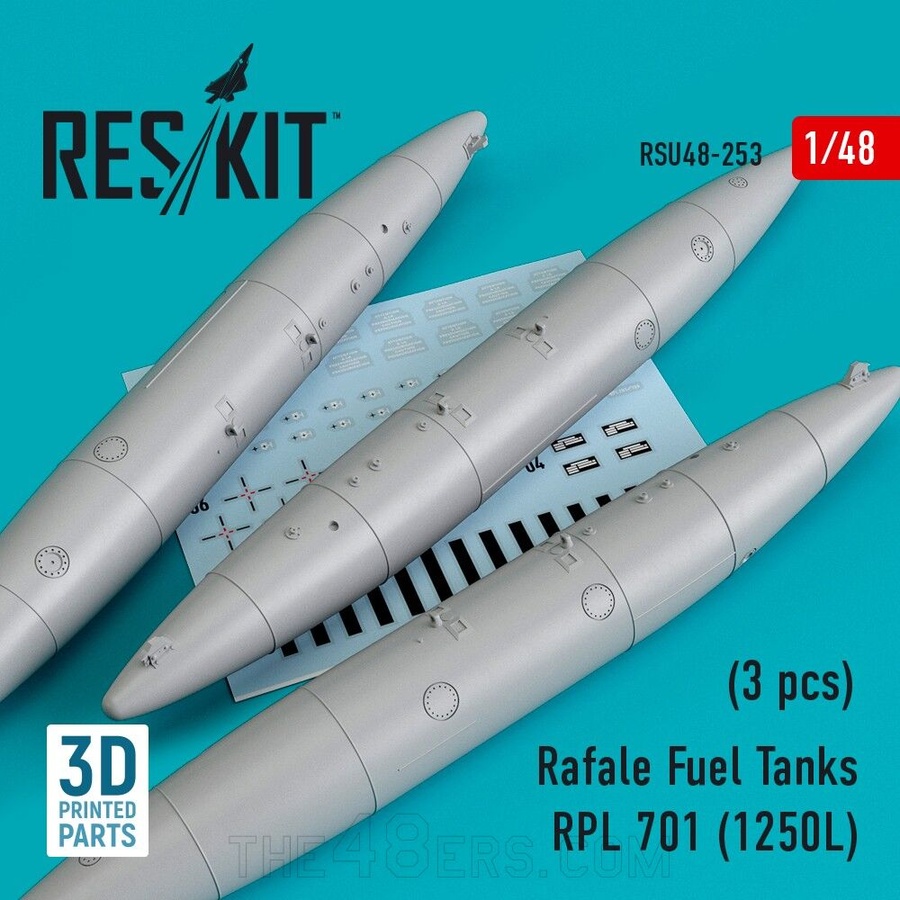 Rafale Fuel Tanks RPL 701 (1250L) (3 pcs) (3D printing)