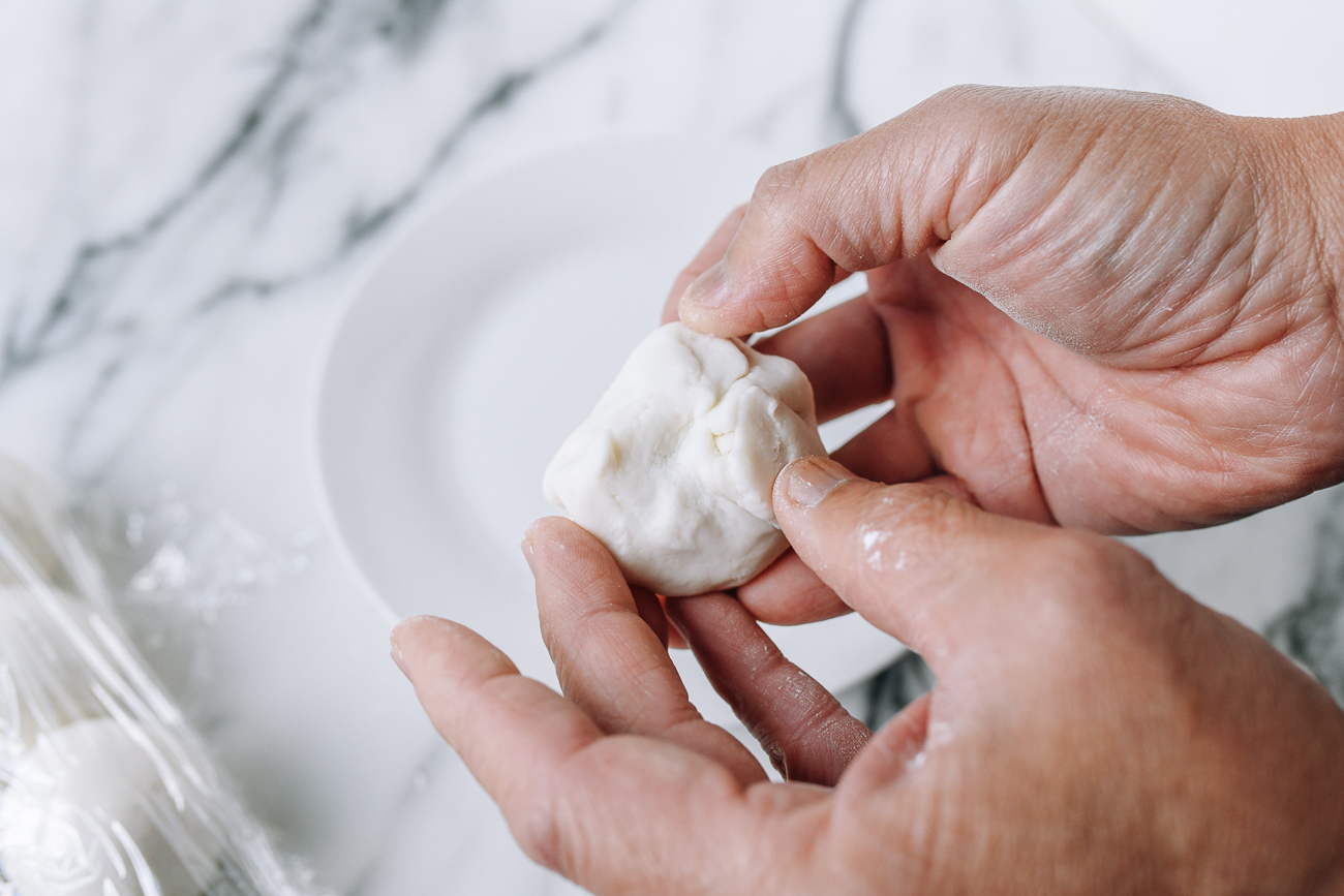 Closing dough around filling