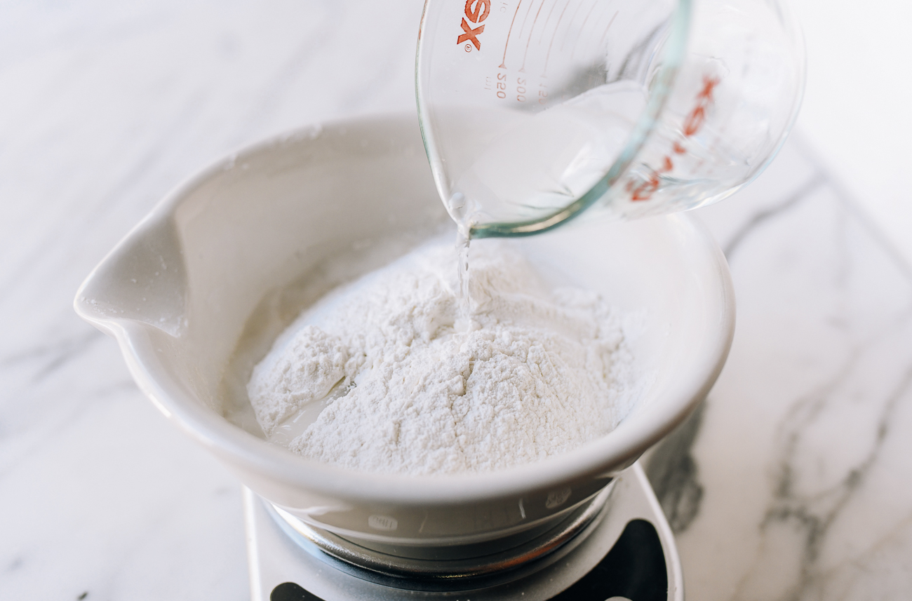 Adding additional glutinous rice flour and water