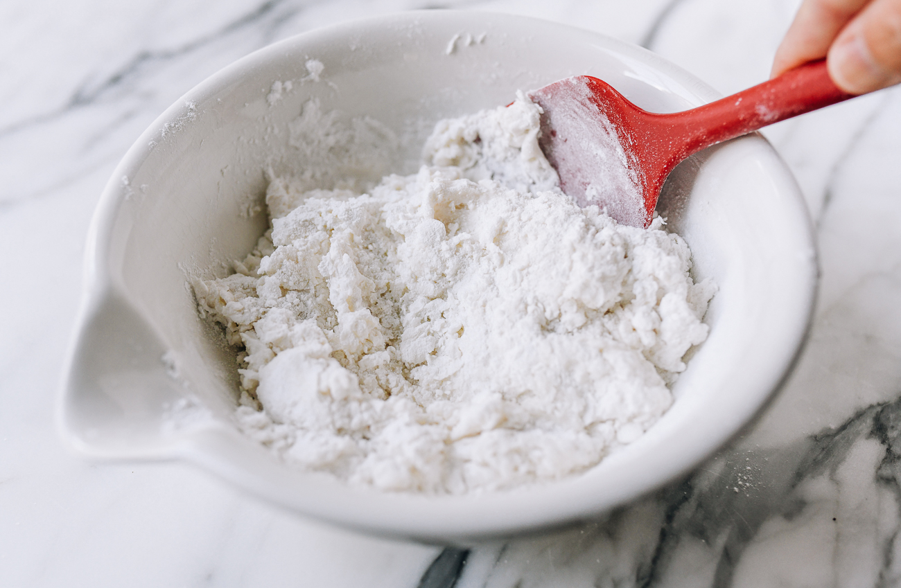 Mixing in more glutinous rice flour and water