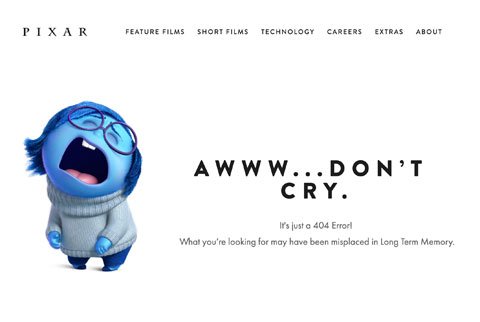 Pixar 404 page