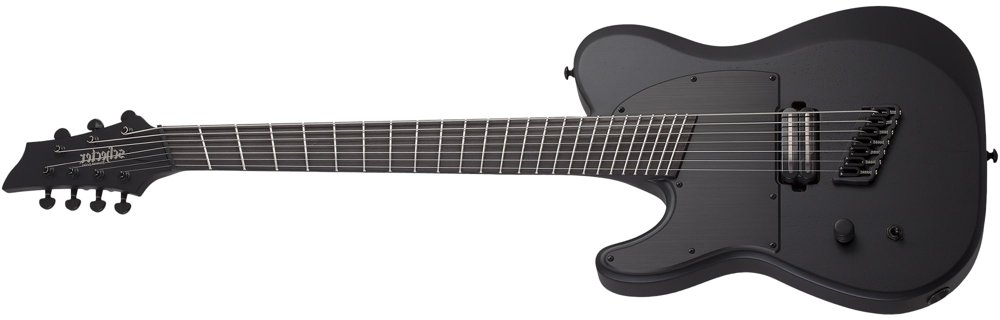 Schecter PT-7 Black Ops Left-Handed 7-String Electric Guitar, Satin Black Open Pore 624-SHC