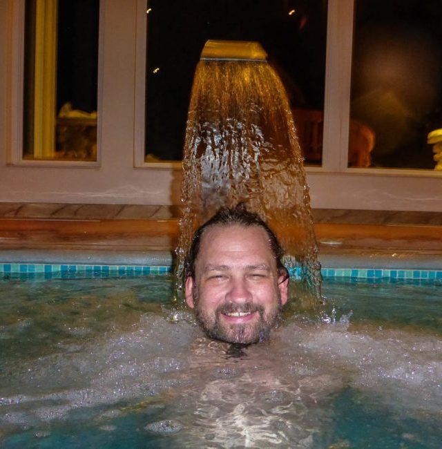 Dave enjoys the Water Spa at Sir sam's