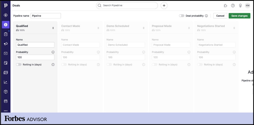 Pipedrive Customizable Kanban-style Pipeline 