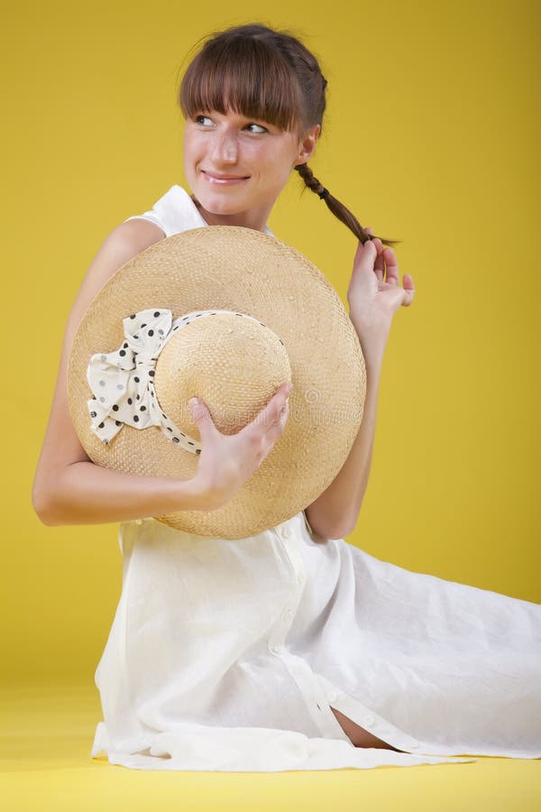 Modest woman in summer dress