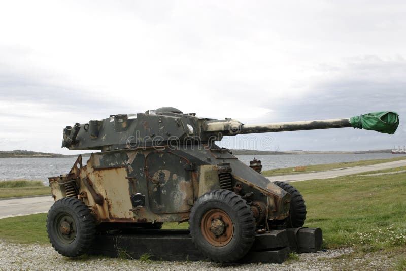 Old, rusty tank from Falkland war