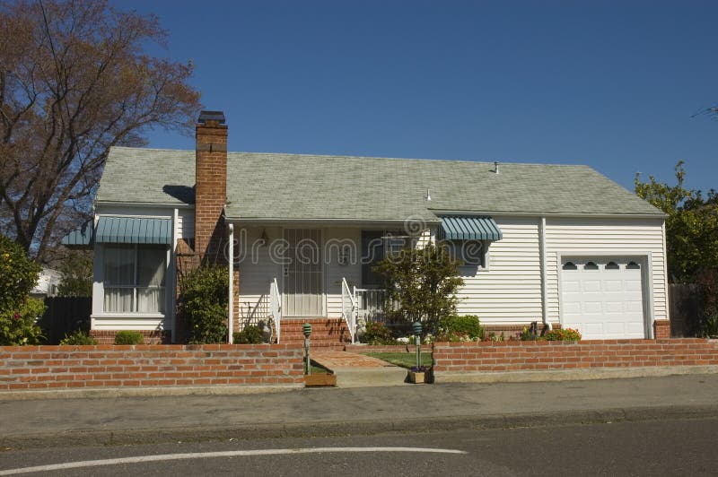 Older single car modest home