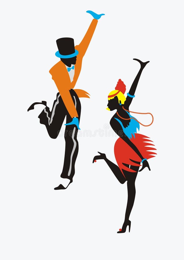 Silhouettes of Dancers. Vetor illustration