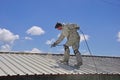 Painting the roof