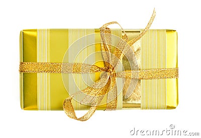 Yellow gift box Stock Photo