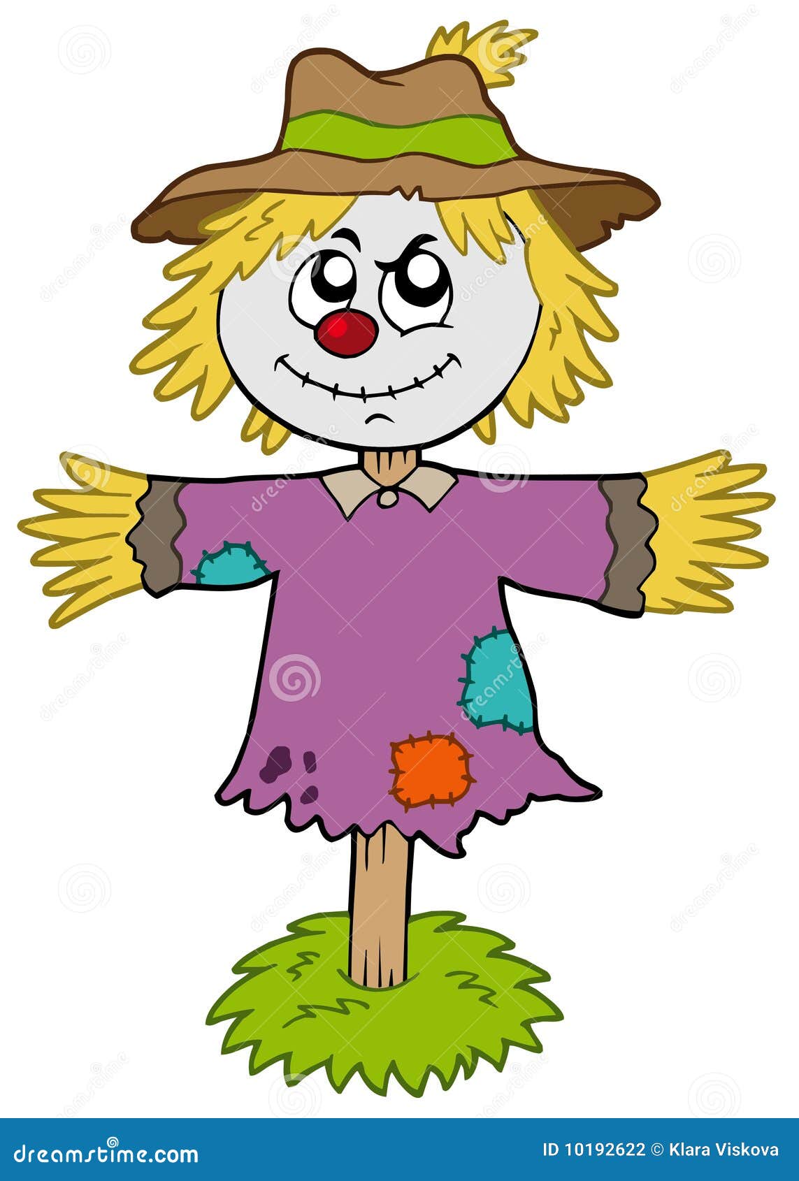 Cartoon scarecrow stock vector. Illustration of stand - 10192622