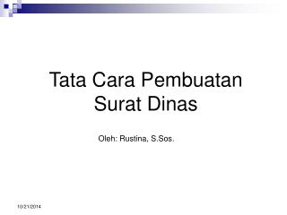 Tata Cara Pembuatan Surat Dinas