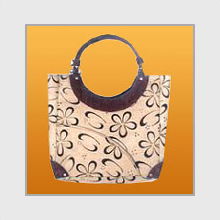 Printed Jute Leather Bag